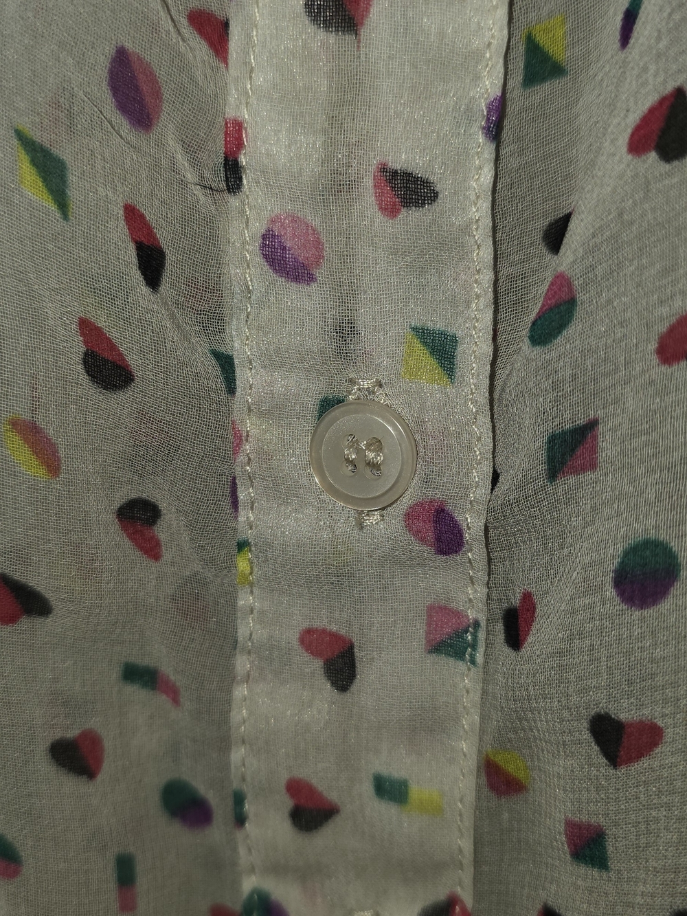 Nicole Cream Dot-Print High-Low Button Front Skirt - Picture 4 of 4